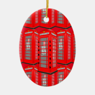 Ornamento rojo británico de la cabina de teléfono