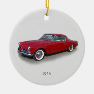 Ornamento rojo clásico de coches de 1953