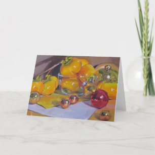 "Ornamento rojo con tarjeta del arte del navidad
