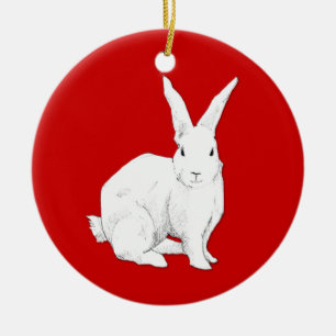 Ornamento rojo conejo