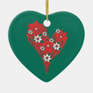 Ornamento rojo de las Felices Navidad del corazón