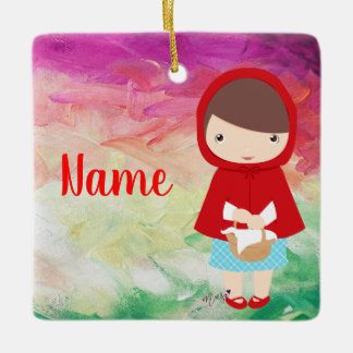 Ornamento Rojo de Niña Kawaii