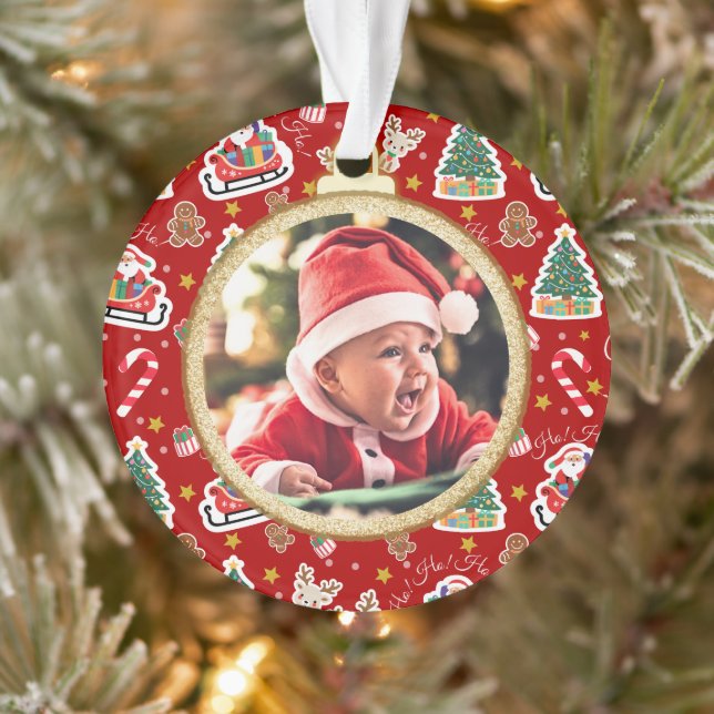 Ornamento rojo de primera Navidad de bebé adorable (Árbol)