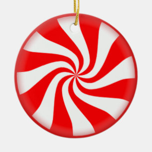 Ornamento rojo del caramelo de hierbabuena