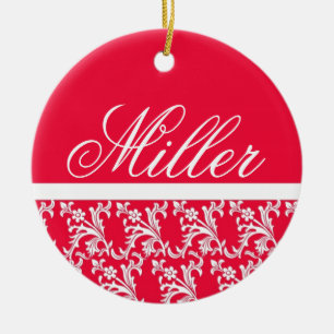 Ornamento rojo del monograma