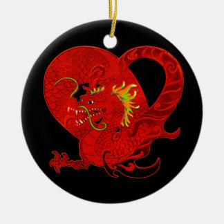 Ornamento rojo del navidad del dragón