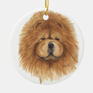 Ornamento rojo del perro chino