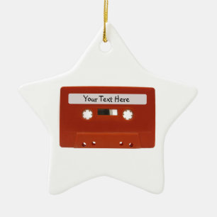 Ornamento rojo del personalizable de la cinta de