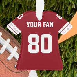 Ornamento rojo, dorado y blanco de Jersey