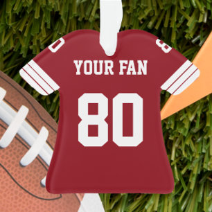 Ornamento rojo, dorado y blanco de Jersey