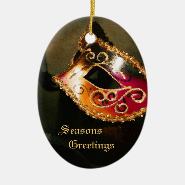 Ornamento rojo elegante del día de fiesta de la (Frente)