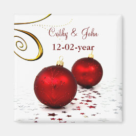 ornamento rojo Guardar el imán de fecha