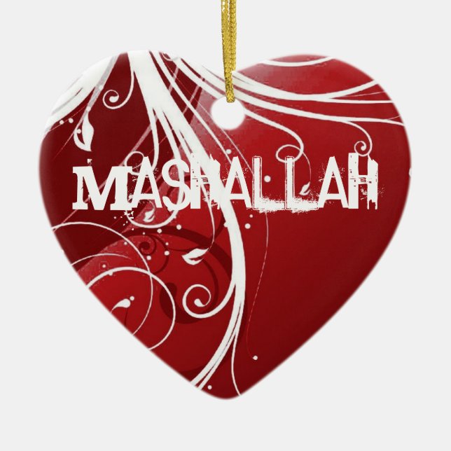 Ornamento rojo islámico de Mashallah (Frente)