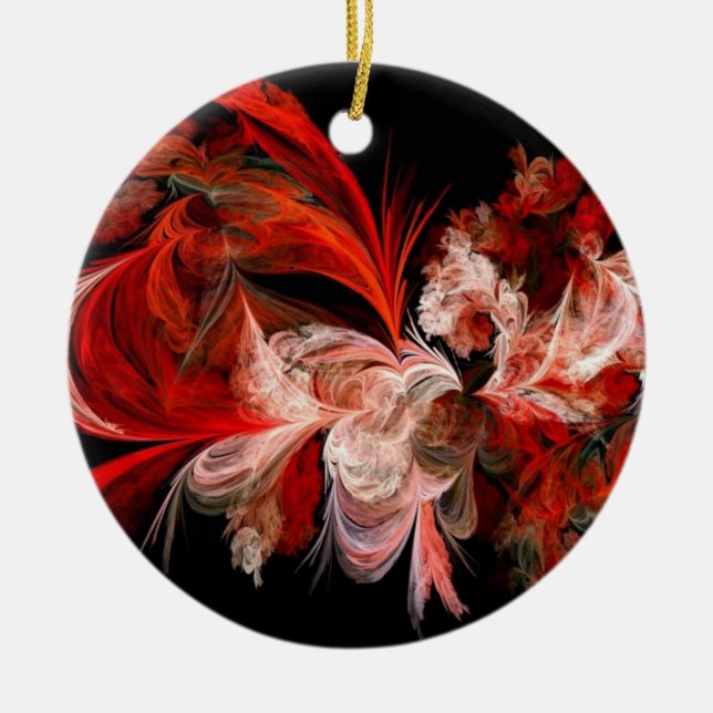 Ornamento rojo y negro abstracto del árbol de (Frente)