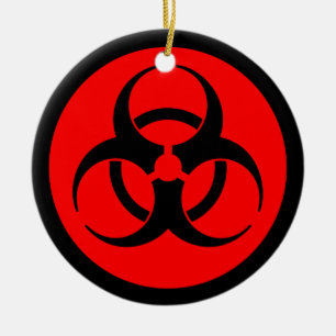 Ornamento rojo y negro del símbolo del Biohazard