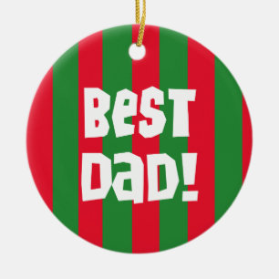 Ornamento rojo y verde de mejor papá Keepsake