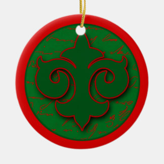 Ornamento rojo y verde del día de fiesta de la