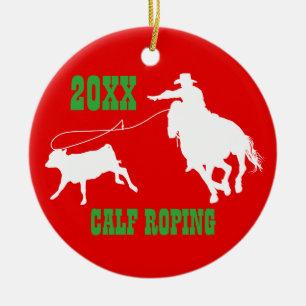 Ornamento Roping del navidad del becerro del