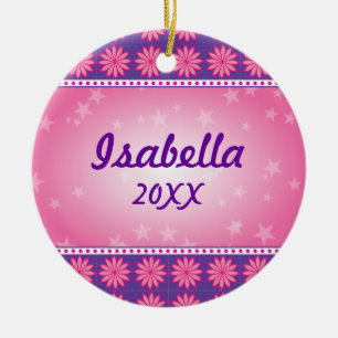 Ornamento rosado de la foto del chica de la