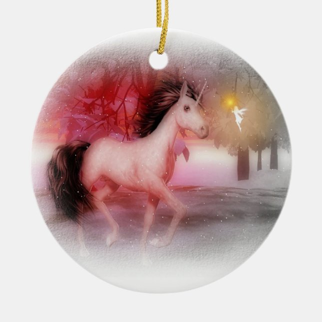 Ornamento rosado de la noche del invierno del (Frente)