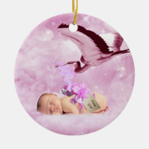 Ornamento rosado de las nubes de la niña y del