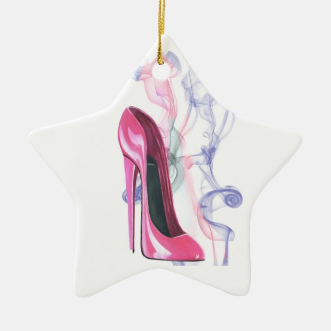 Ornamento rosado del arte del zapato del estilete (Frente)