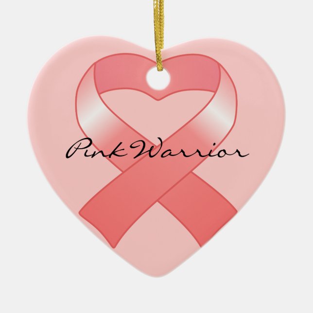 Ornamento rosado del corazón de la cinta (Frente)