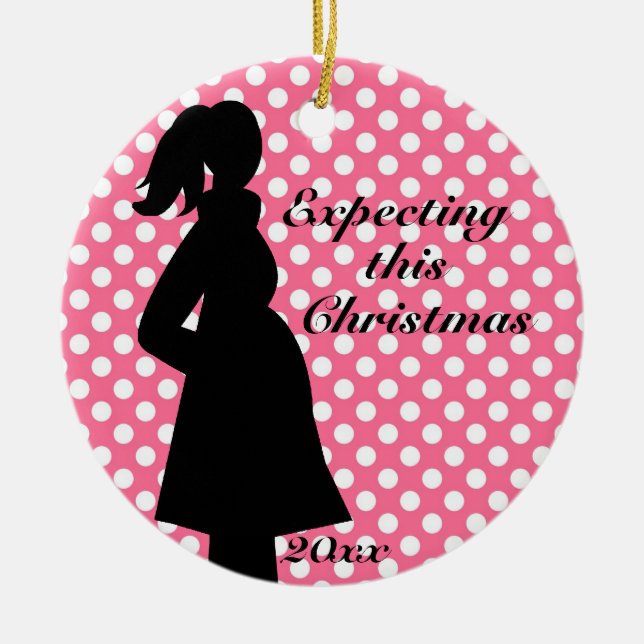 Ornamento rosado del embarazo del lunar (Frente)