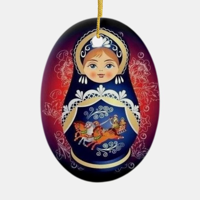 Ornamento ruso del navidad de Babushka de la (Frente)