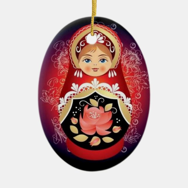 Ornamento ruso del navidad de la muñeca - "Natalya (Frente)