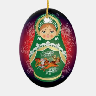 Ornamento ruso del navidad de la muñeca - "Olga "
