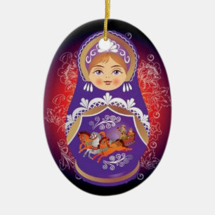 Ornamento ruso del navidad de la muñeca - "Yulia "