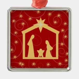 Ornamento santo rojo del navidad de la natividad