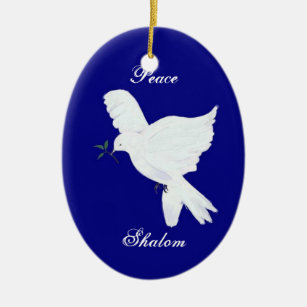 Ornamento Shalom-Blanco de la paloma de la paz