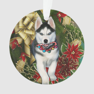 Ornamento siberiano de Navidad Husky