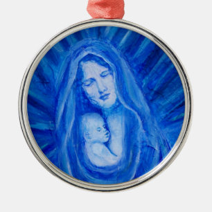 Ornamento silencioso de la noche (Maria y bebé