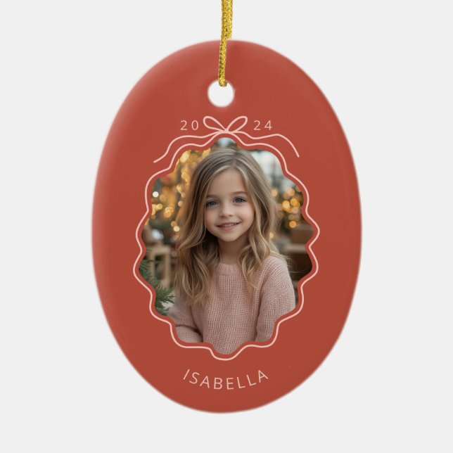 Ornamento simple de arco de foto rosa Rubor rojo c (Frente)