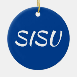 Ornamento SISU (redonda;Azul; Ornamento finlandés