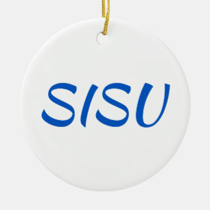 Ornamento SISU (redonda;Blanca; Ornamento finlandé