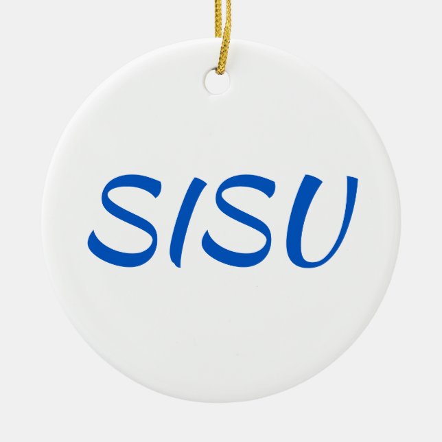 Ornamento SISU (redonda;Blanca; Ornamento finlandé (Frente)