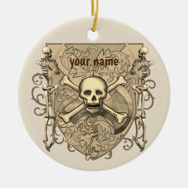 Ornamento Skeleton Skull Shield (Frente)