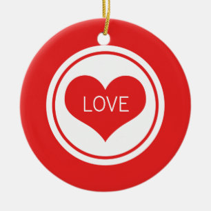 Ornamento Sleek Heart Valentine, rojo