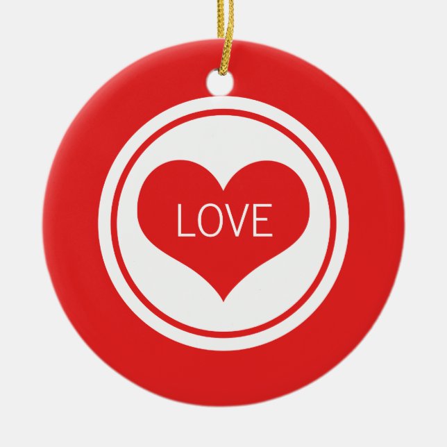 Ornamento Sleek Heart Valentine, rojo (Frente)