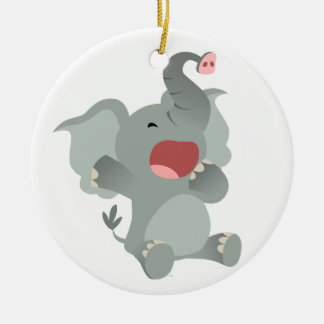 Ornamento soñoliento lindo del elefante del dibujo