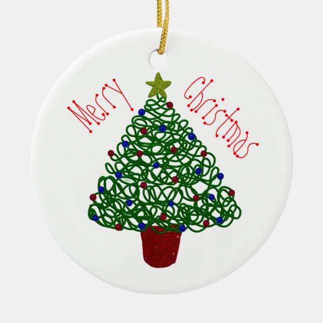 Ornamento Squiggly del árbol de navidad (Frente)