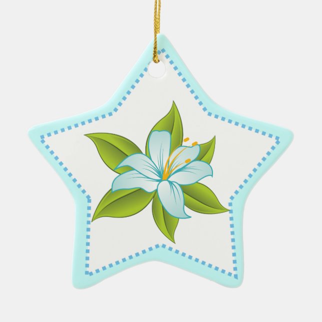 Ornamento Stargazer personalizado de lirio azul cl (Frente)