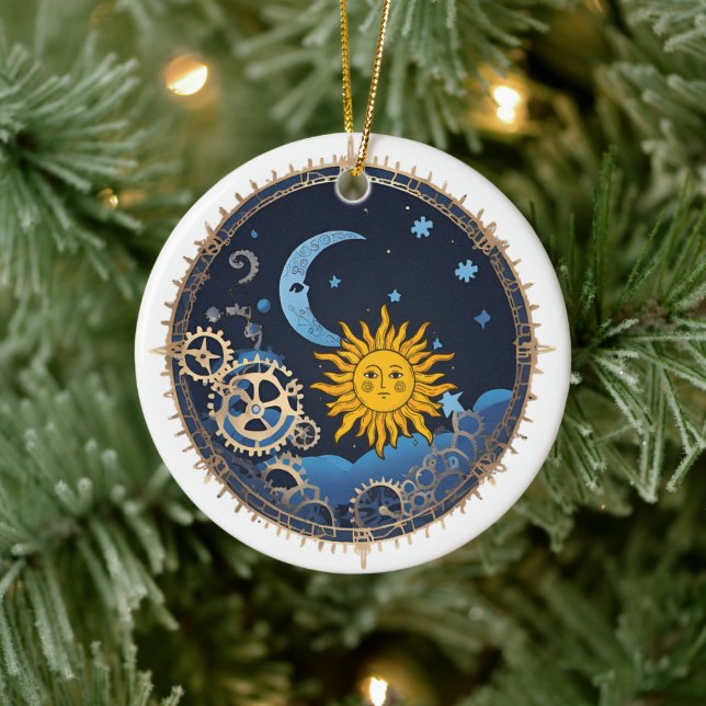 Ornamento Steampunk Moon & Sun (Árbol)
