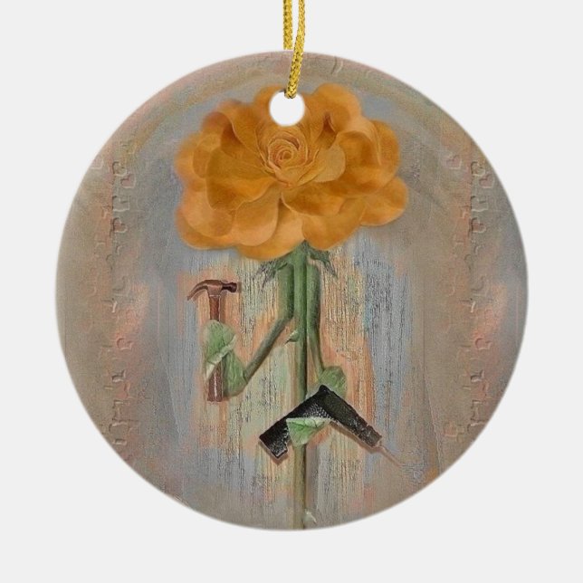 Ornamento subió carpintero del navidad de (Frente)