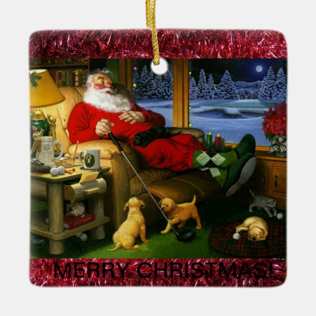 Ornamento temático del navidad del golf de (Anverso)