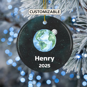 Ornamento terrestre personalizado, sistema solar,